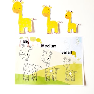 Size Activity for Preschoolers, Matching Activity, Big, Medium and ...
