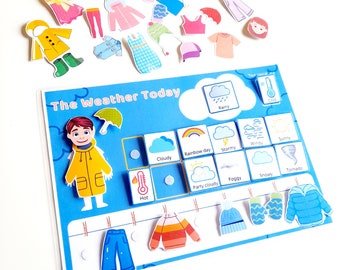 Child's Weather Chart and Printable Daily Calendar for Toddlers and Preschoolers