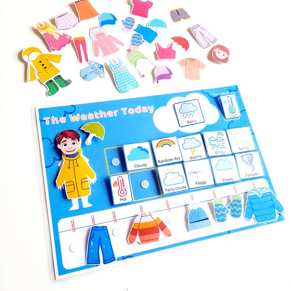 Child's Weather Chart and Printable Daily Calendar for Toddlers and Preschoolers