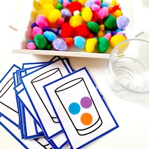 Color Activity With Pompoms and Fine Motor Activities for Toddlers and ...