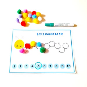 Caterpillar Counting Activity Numbers 1 to 10 Count for Kids