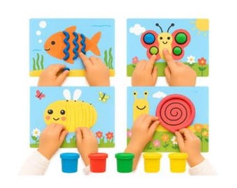 Playdough Mats for Kids | Fine Motor Skills Activity | Printable Play Dough Animals | Sensory Preschool Worksheets | PDF Instant Download