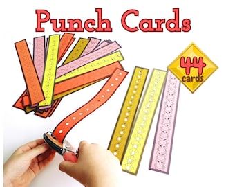 Punch Cards,  Hole punch activity, Fine Motor Skills, Kindergarten Play