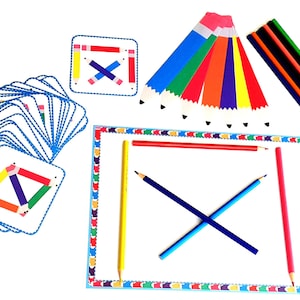 Pencil Pattern Activity, Pattern Strips, Color Matching Game, Color Matching, Preschool Math, Home school, Worksheet, Toys and games