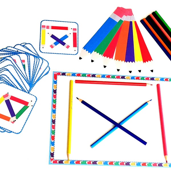 Pencil Pattern Activity, Pattern Strips, Color Matching Game, Color Matching, Preschool Math, Home school, Worksheet, Toys and games
