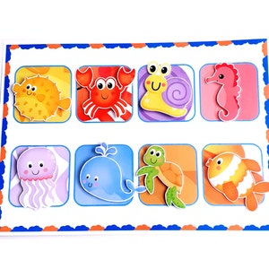 Sea Animal Matching Game  Printable Activity for Toddlers and Preschoolers
