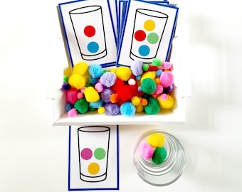 Color Activity with Pompoms and Fine Motor Activities for Toddlers and Preschoolers