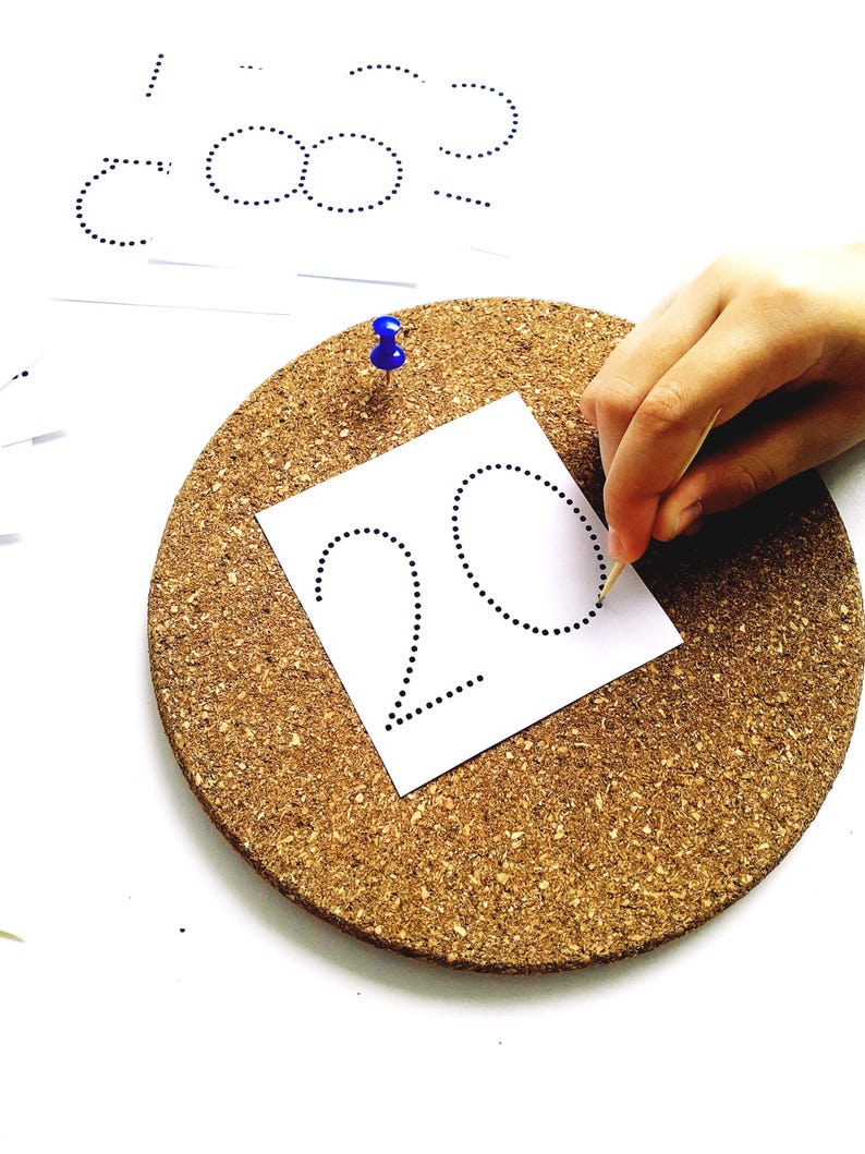 Numbers Pin Poking Activity, Printable Learning Numbers, 020 Numbers