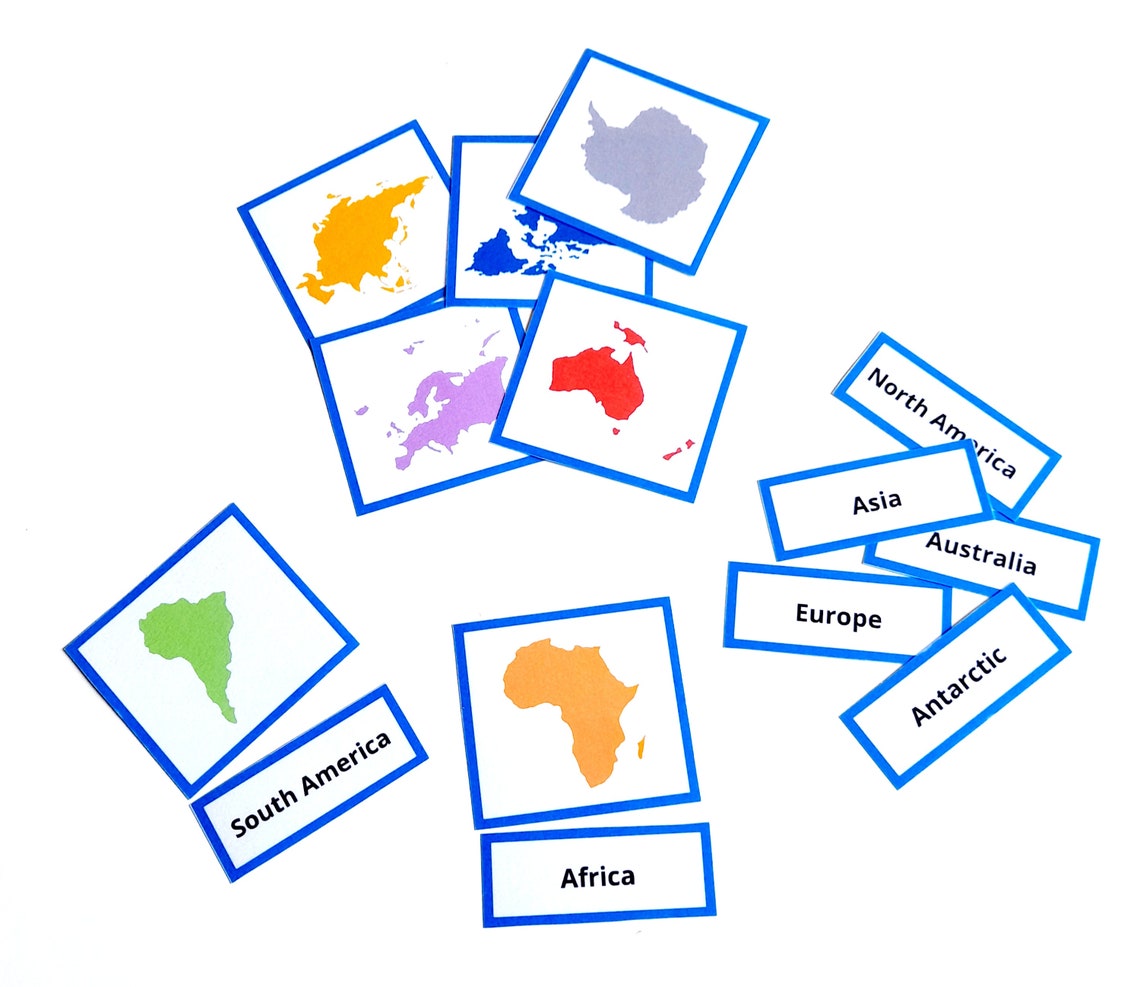 Continents And Oceans Geography Worksheet Printables Etsy
