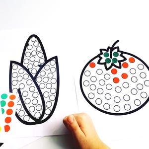 Sticker pois Légumes Activité et motricité fine.