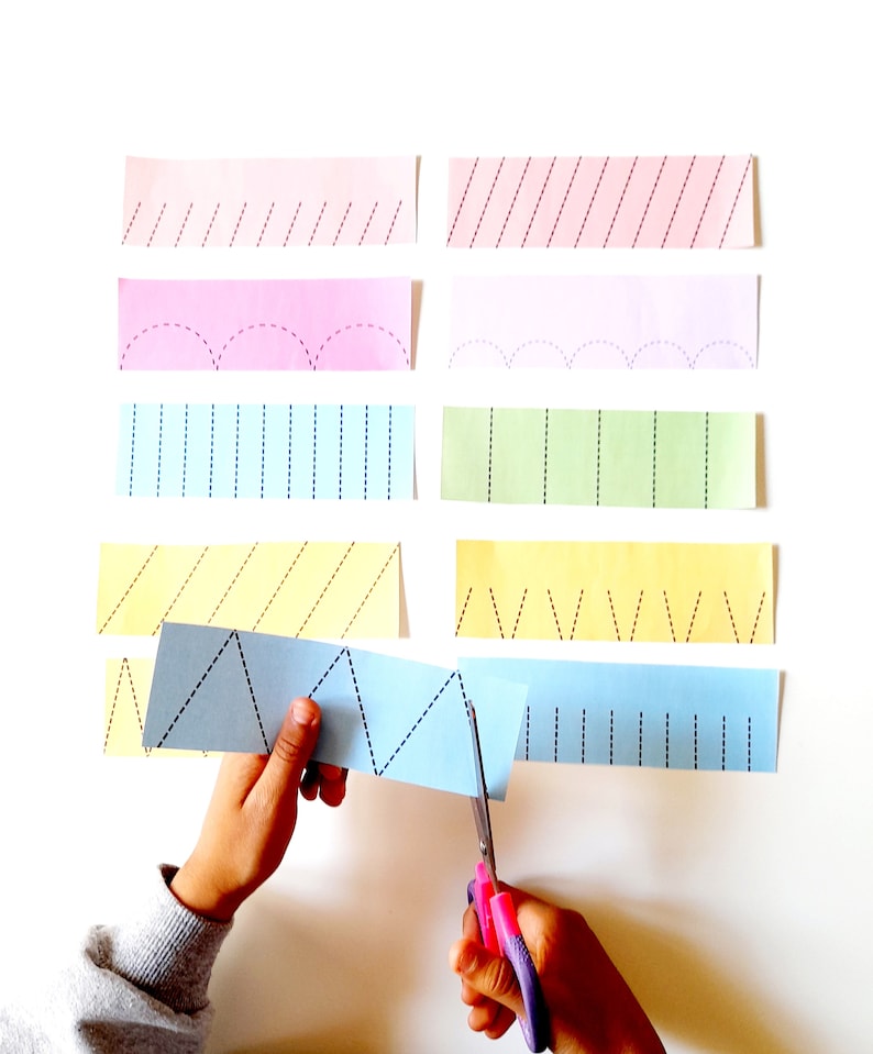 Strip Paper Scissors Scissor Skills Exercices, Printable Scissor Practice Sheets - Etsy