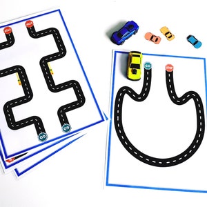 Attività di motricità fine con l&#39;auto, PDF scaricabile immediatamente, attività stampabile per i più piccoli