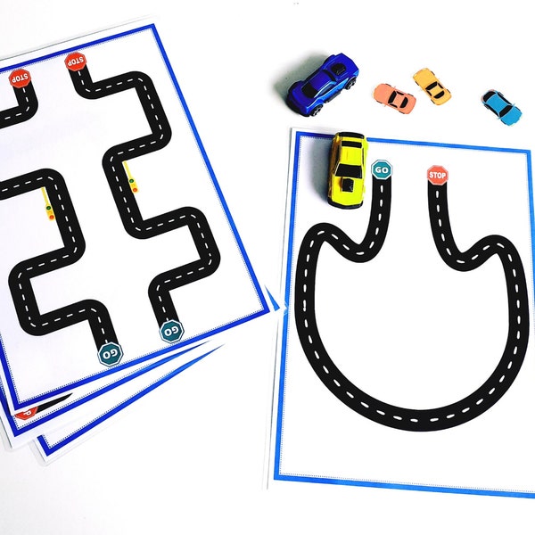 Fine Motor Activities with Car, Instant Download PDF, Printable Activity for Toddlers