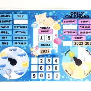 Daily Calendar, Printable Perpetual Calendar, Printable Calendar, Morning Routine, Montessori Calendar, Busy binder, Instant Download,