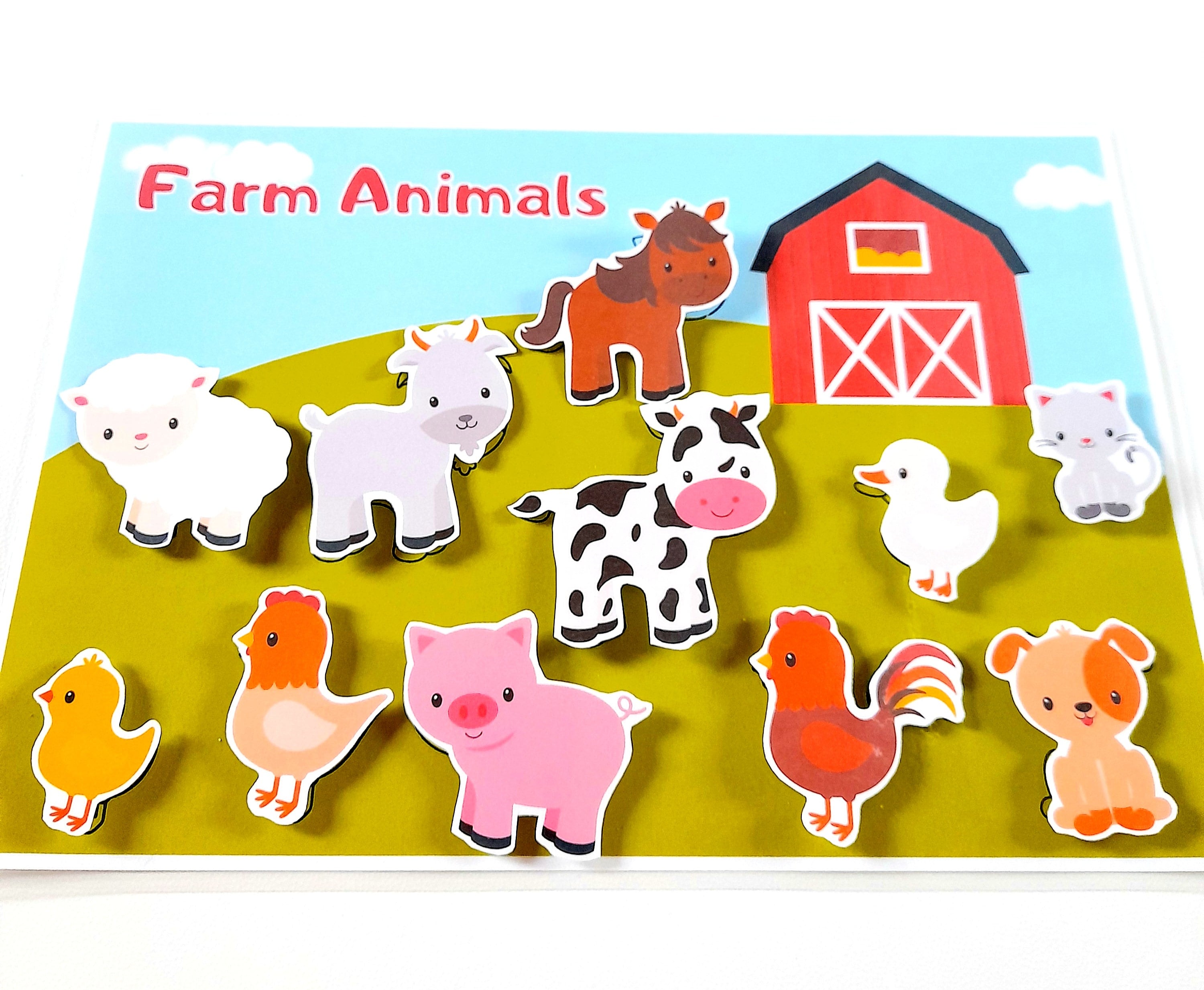 Animal Matching Game, Farm Animal Matching , Memory Game, Printable ...