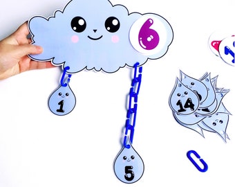 Rain chains Counting Activity, Fine Motor Counting, Learn Numbers 1-20, Fine Motor Skills