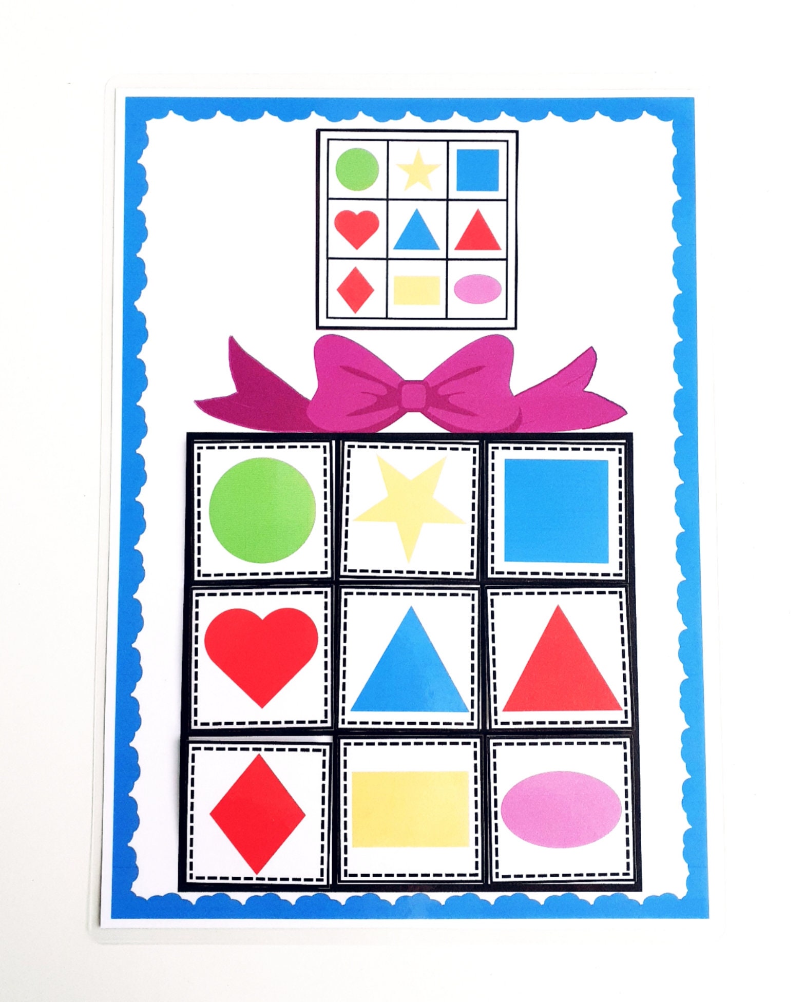 Shape Pattern Activity, Pattern Strips, Shape Matching Game, Preschool ...