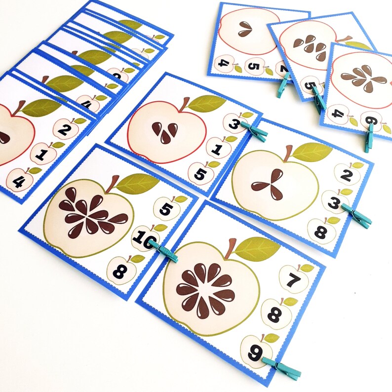 Counting Borders Counting Clips Cards, Counting Activity, Kindergarten Worksheets Math ...