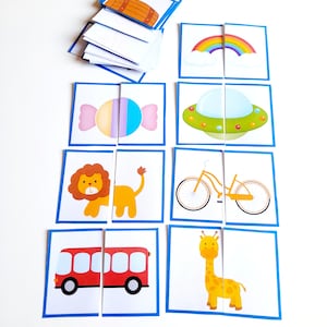 40 Puzzle Cards for Toddlers and worksheets for kindergarten image 9