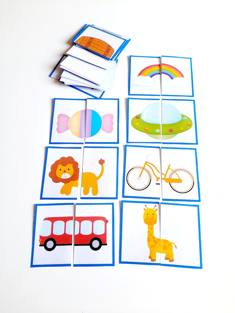 40 Puzzle Cards for Toddlers and worksheets for kindergarten image 9