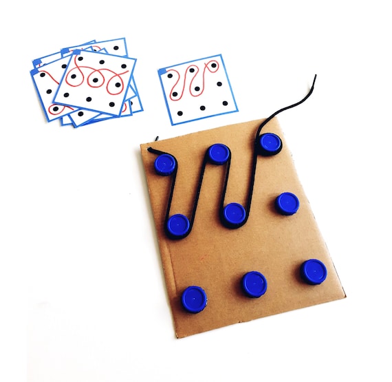 Fine Motor Activities with Plastic Caps, Montessori Activities, Printable Activity for Toddlers, Fine Motor