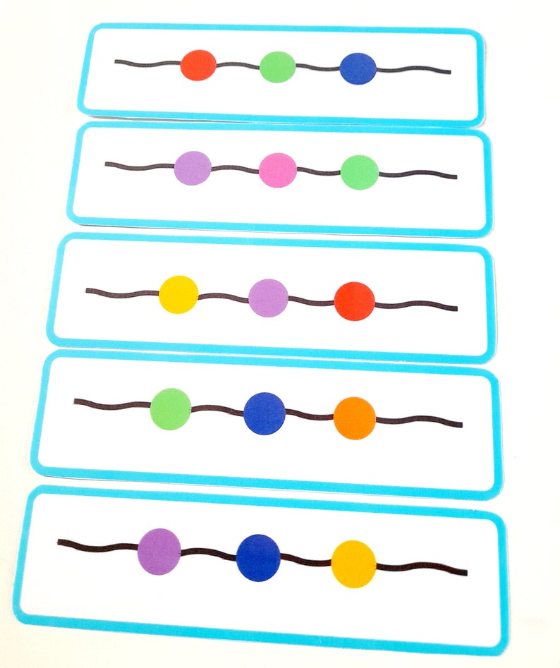 Bead Threading Repeating Pattern Activity and Fine Motor Skills for Toddlers image 5