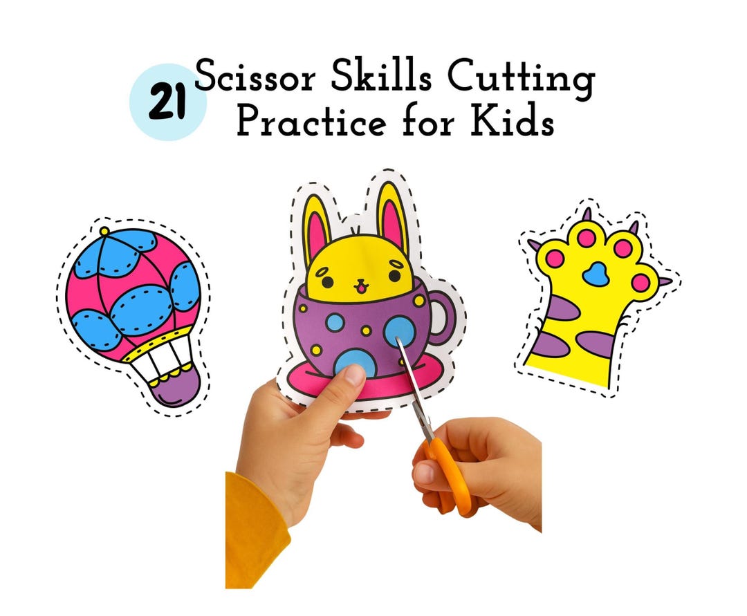 Scissor Skills Cutting Practice for Kids | 21 Printable Cutting ...