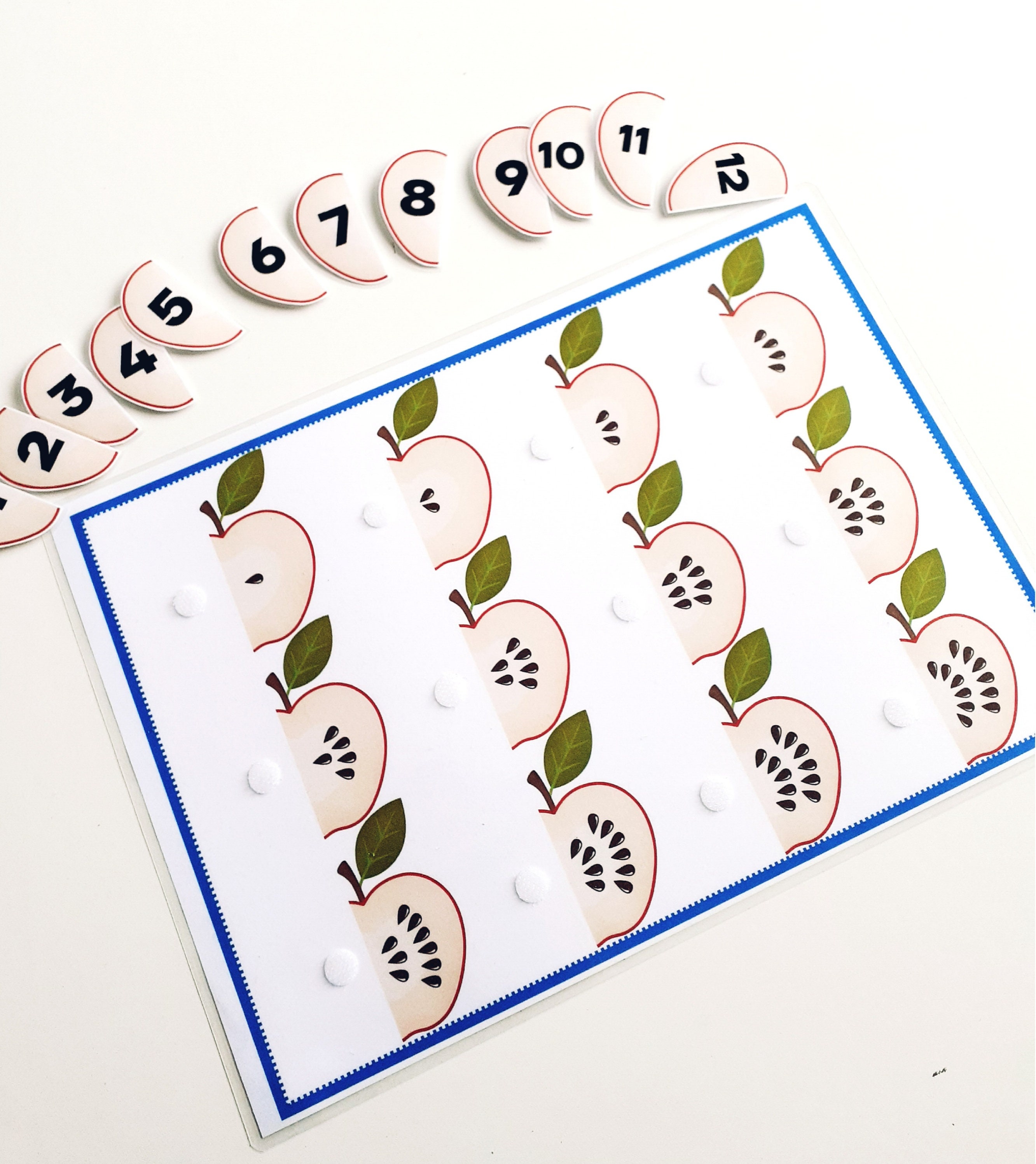 Apple Seed Counting Activity, Number Matching Game, Printable Learning ...