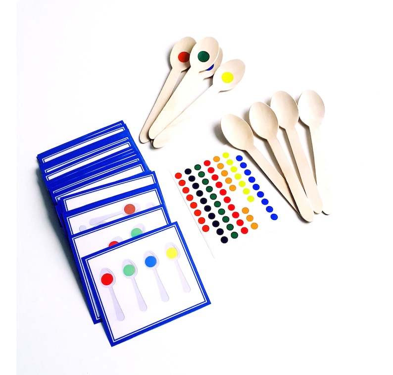 Pattern Game With Spoons Spoon Pattern Activity, Color Matching Game - Etsy
