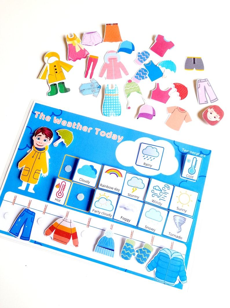 Child's Weather Chart and Printable Daily Calendar for Etsy