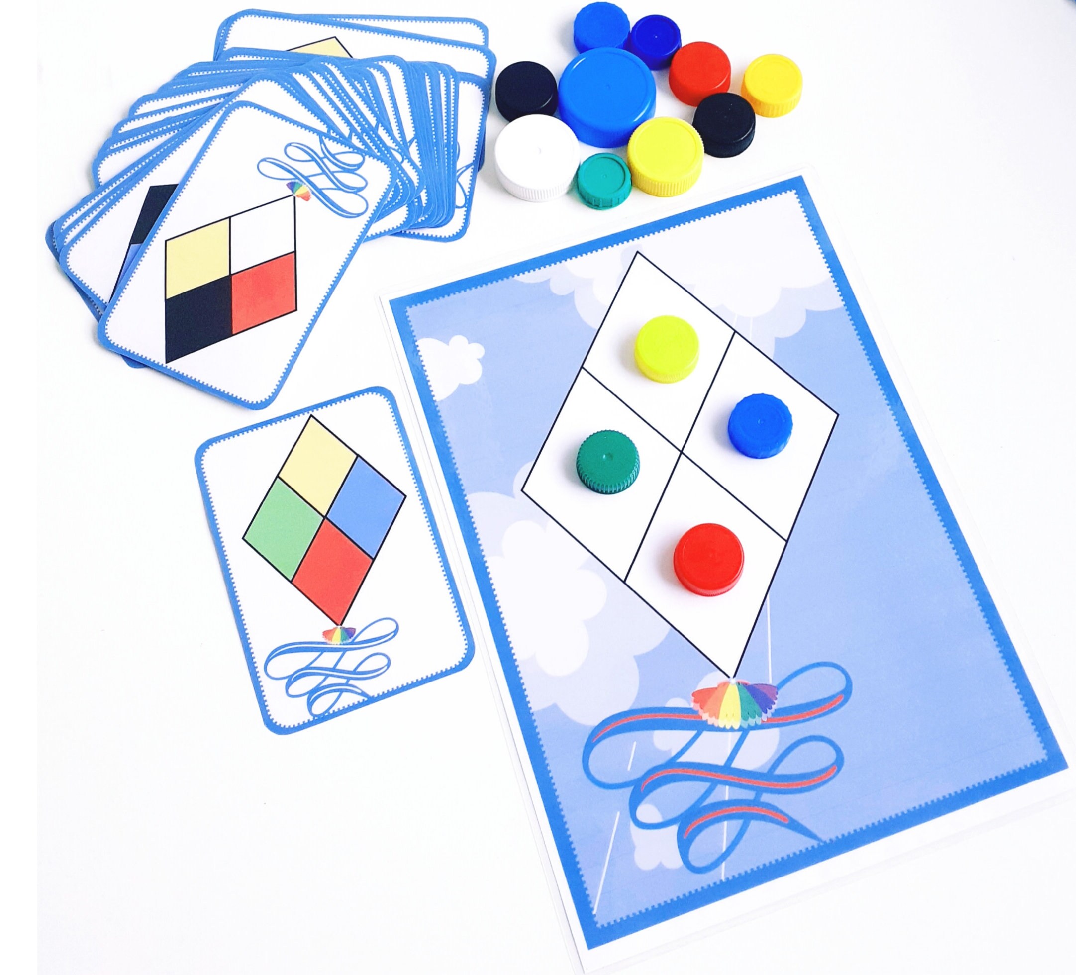 Pattern Activity With Plastic Caps, Color Matching Game, Fine Motor ...