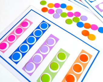 Color Activity with Tokens and Fine Motor Activities for Toddlers and Preschoolers