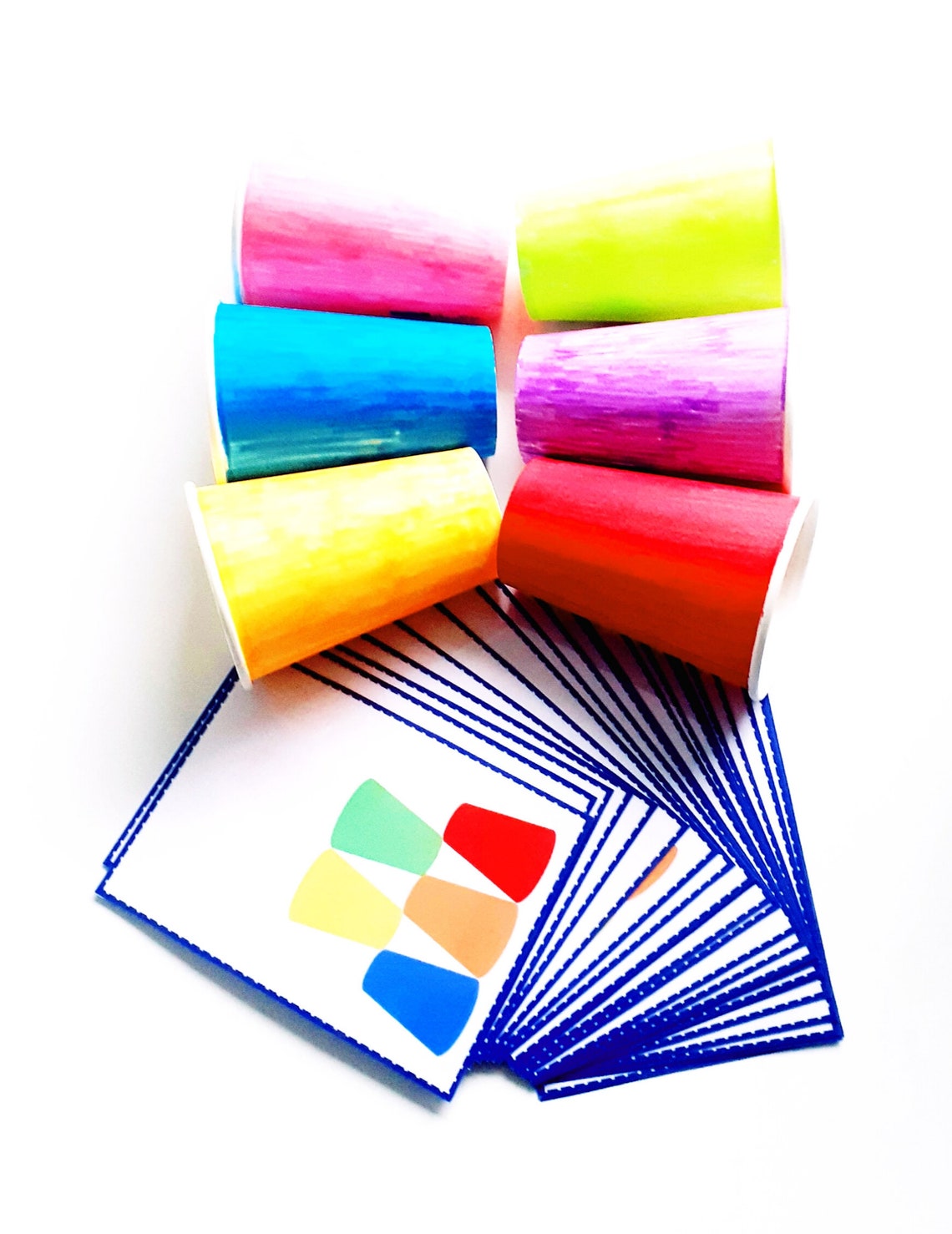 Stacked Cups Pattern Activity, Printable Color Matching Game. - Etsy Canada