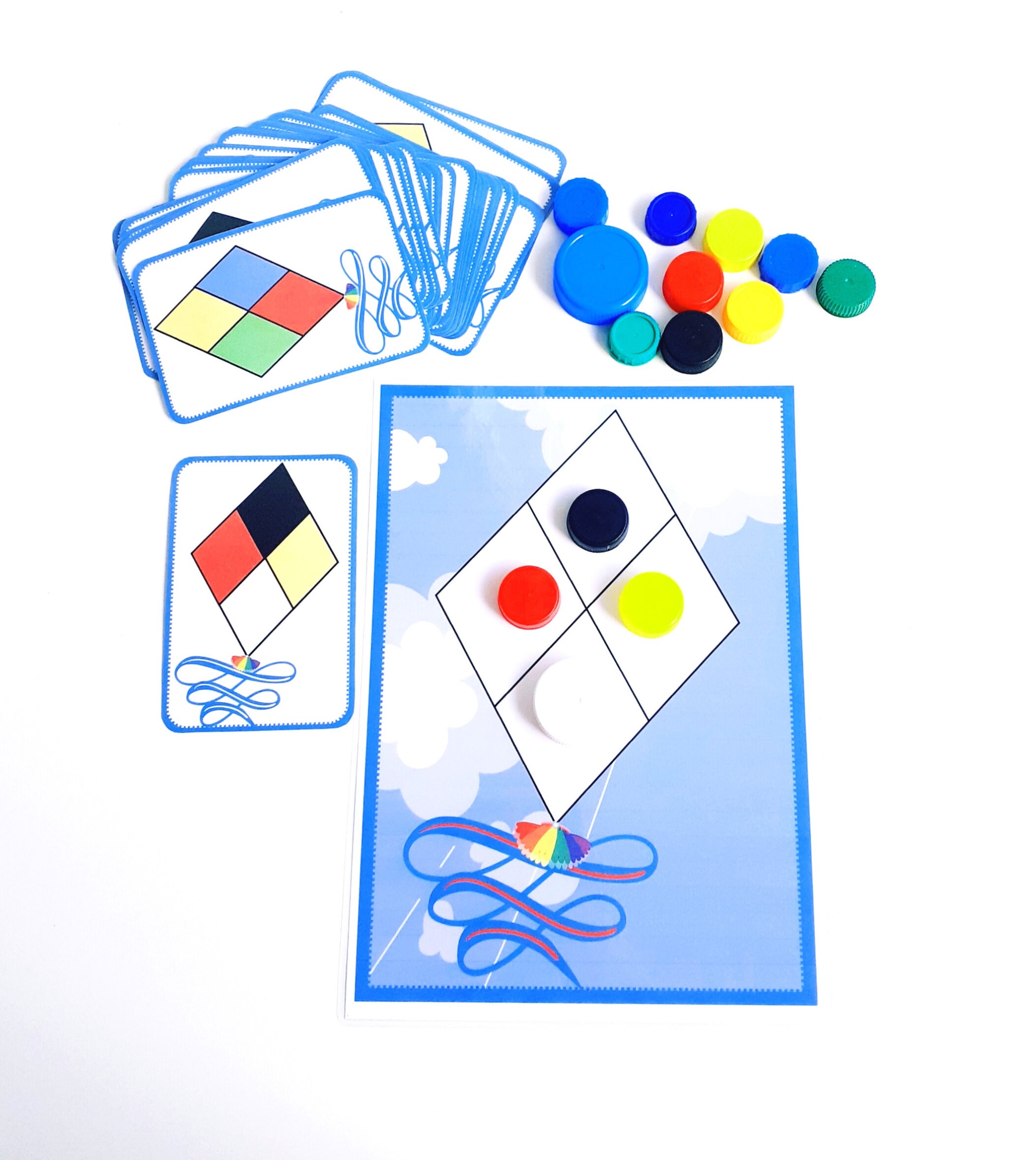 Pattern Activity With Plastic Caps, Color Matching Game, Fine Motor ...
