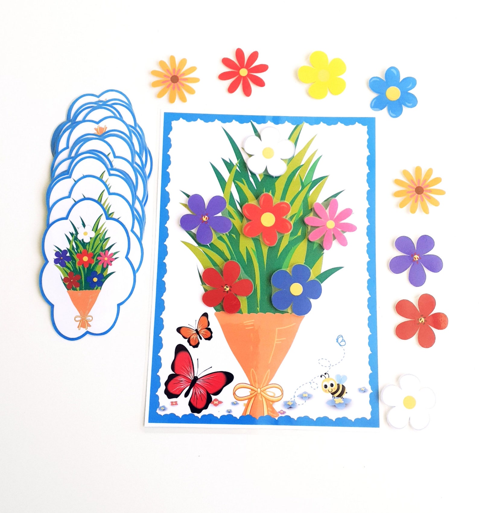 Flower Pattern Activity, Pattern Strips, Color Matching Game, Busy Book ...