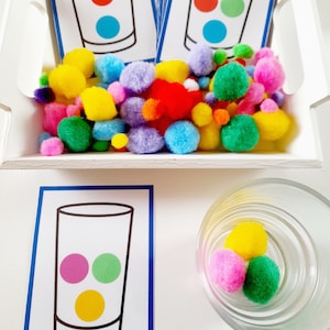 Color Activity With Pompoms and Fine Motor Activities for Toddlers and ...