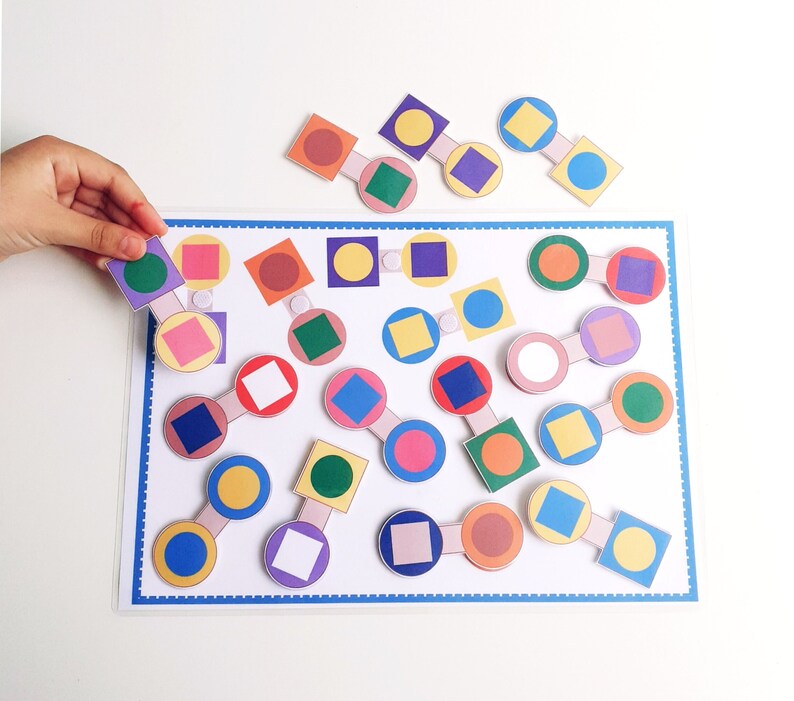 Shape Matching Activity Shape Matching Game Fine Motor - Etsy