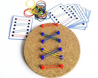 Jeu d'élastiques, Motricité fine, Activités Montessori, Motricité fine