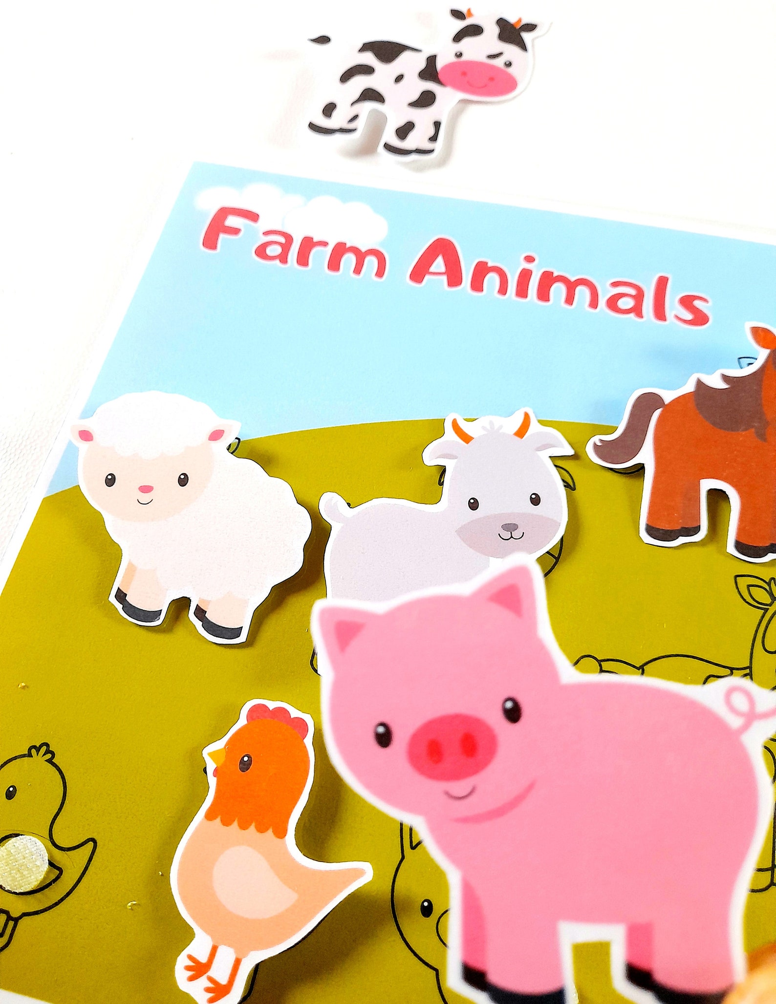 Animal Matching Game, Farm Animal Matching , Memory Game, Printable ...