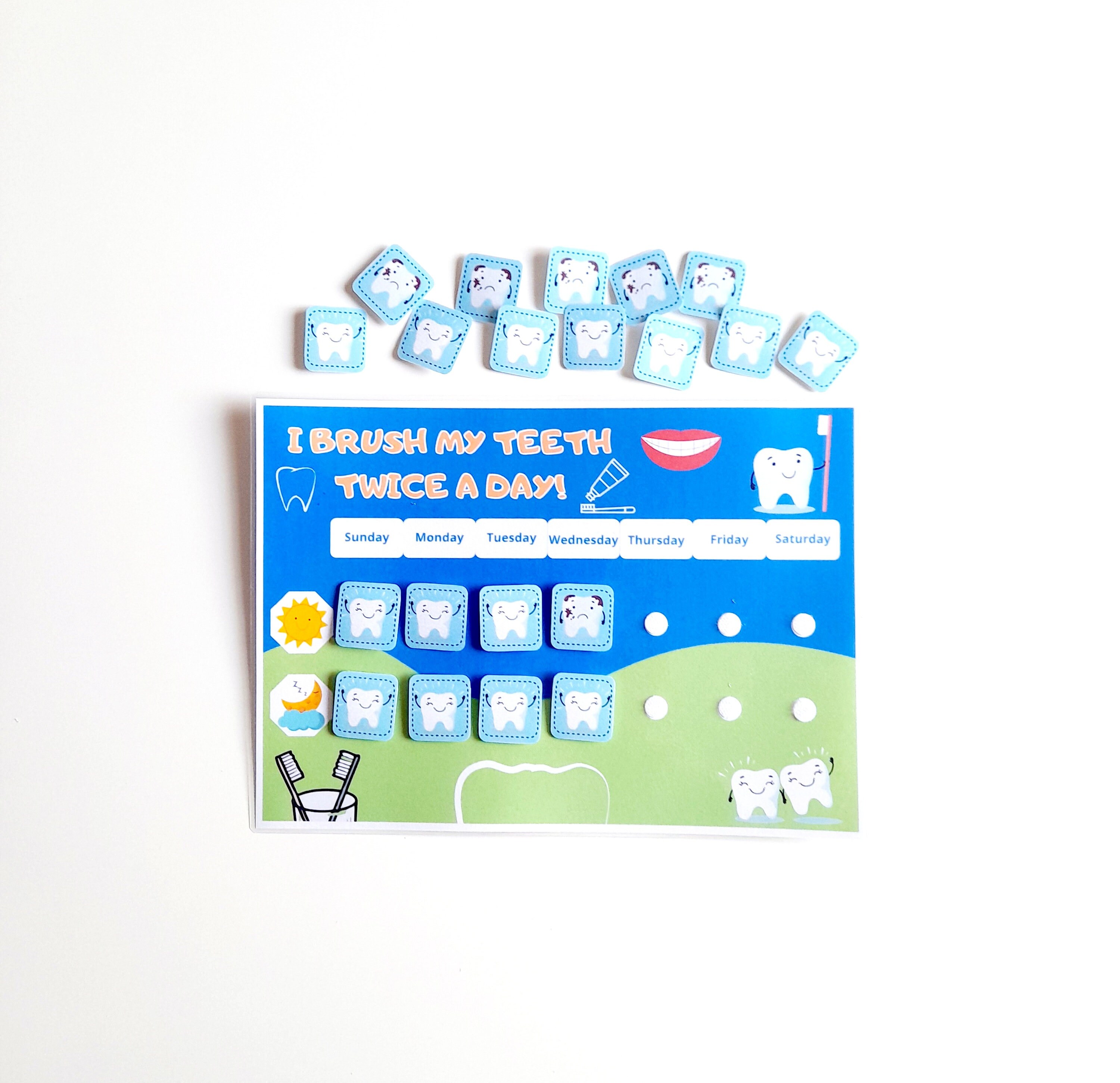 Teeth Brushing Chart Calendar for Kids and Daily Healthy Teeth - Etsy