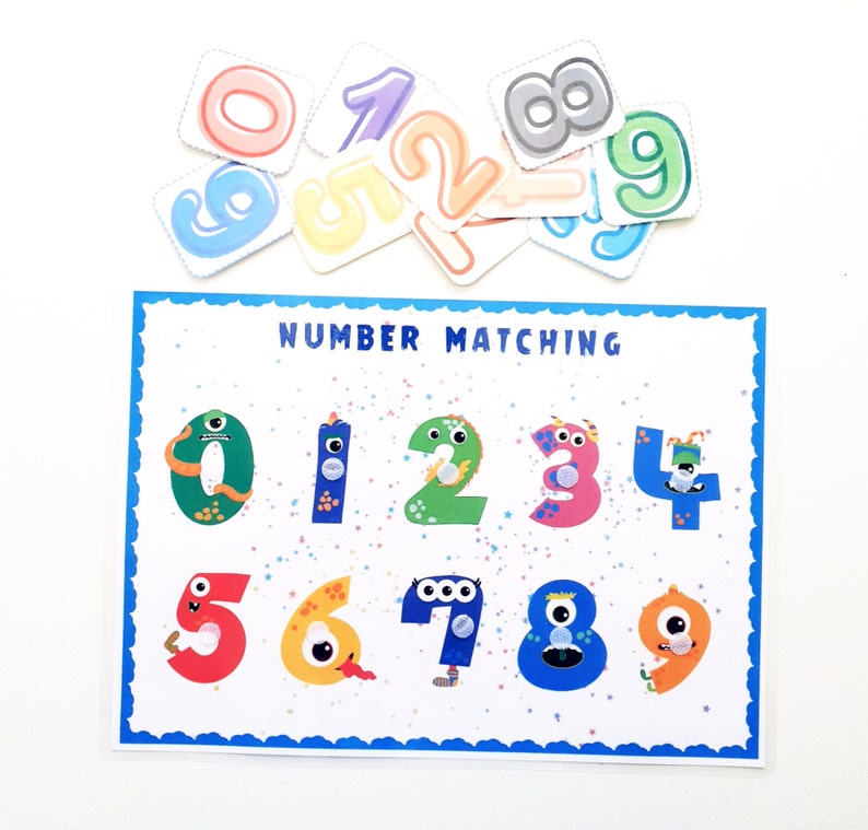 Learn Numbers 1 to 10, Number Matching Game - Etsy