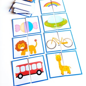 40 Puzzle Cards for Toddlers and worksheets for kindergarten image 8