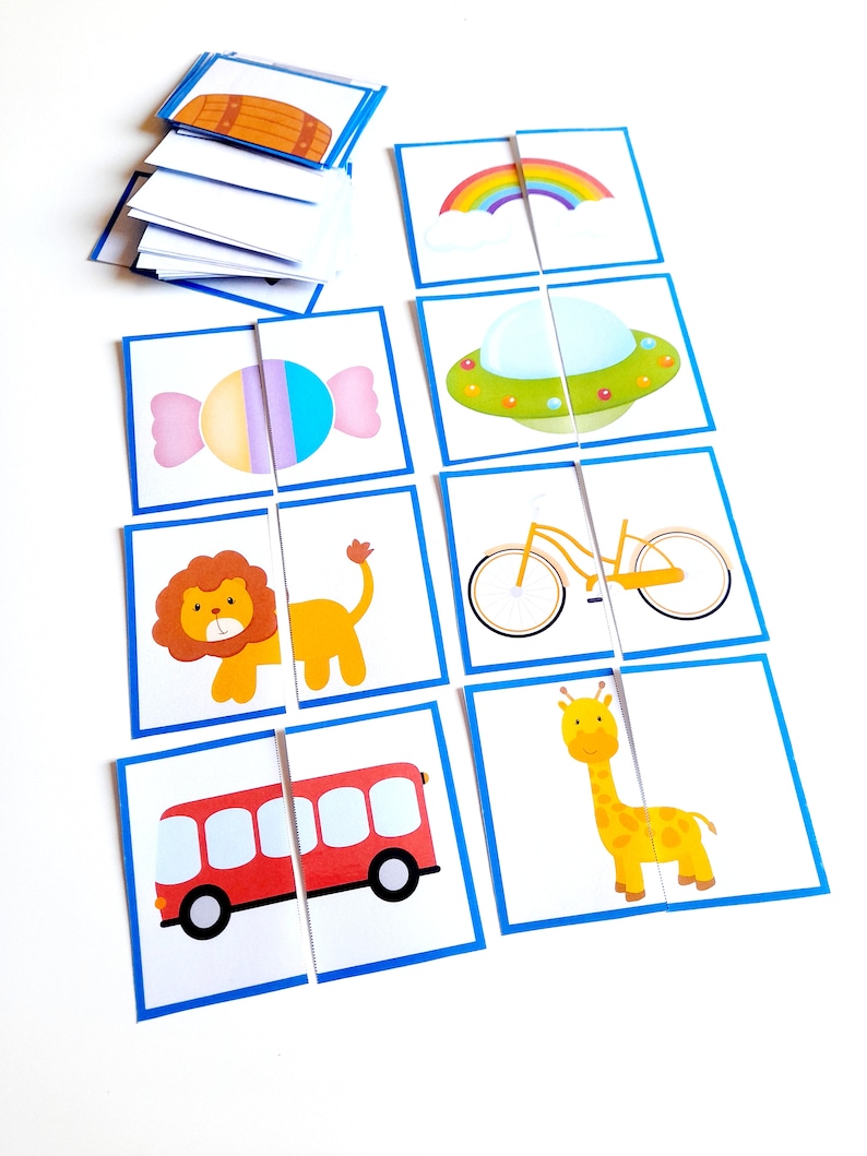 40 Puzzle Cards for Toddlers and worksheets for kindergarten image 8