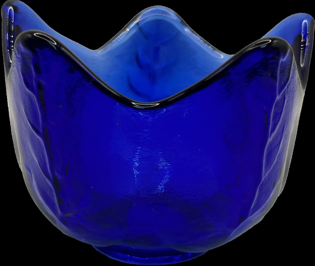 Mcm Vintage Cobalt Blue Candle Holder Etsy