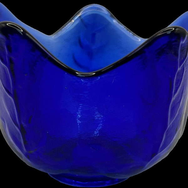Cobalt Blue Glass Candle Holder Etsy