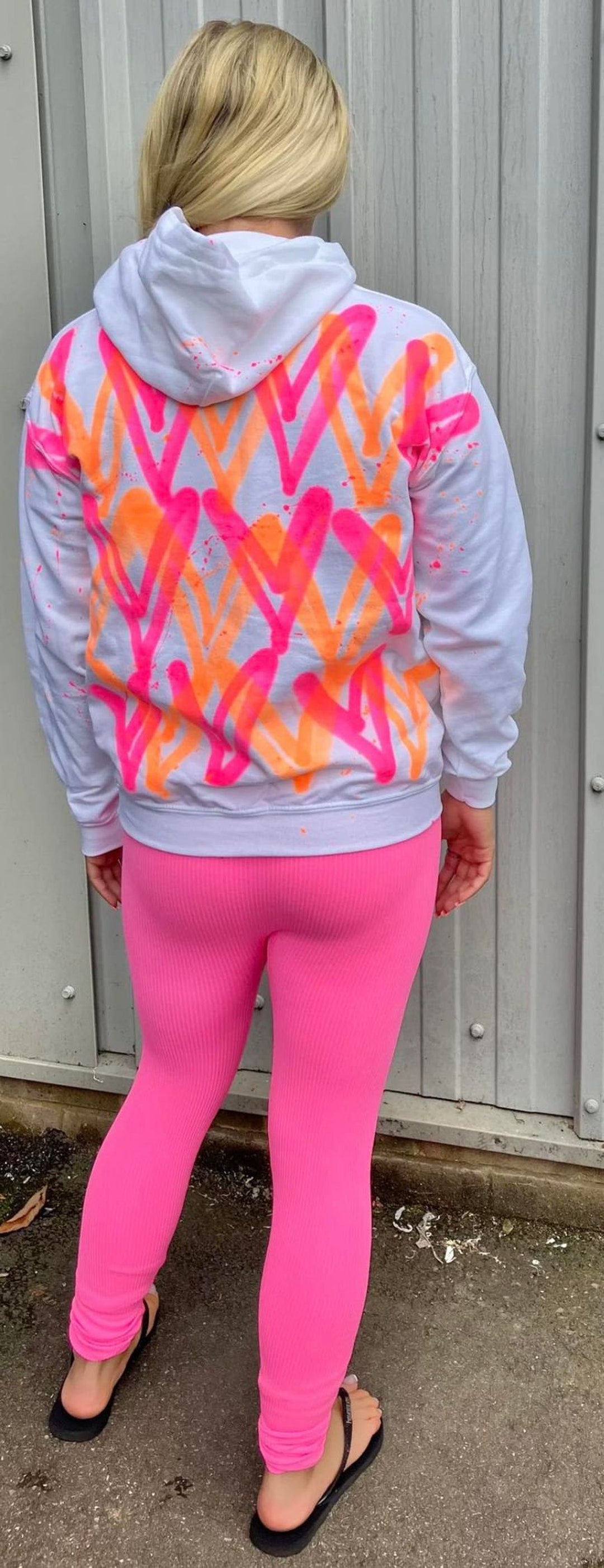 Heart Spray Painted Hoodie Etsy UK