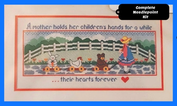 Dimensions Brand Needle Point Kit a Mother Holds Complete Kit 