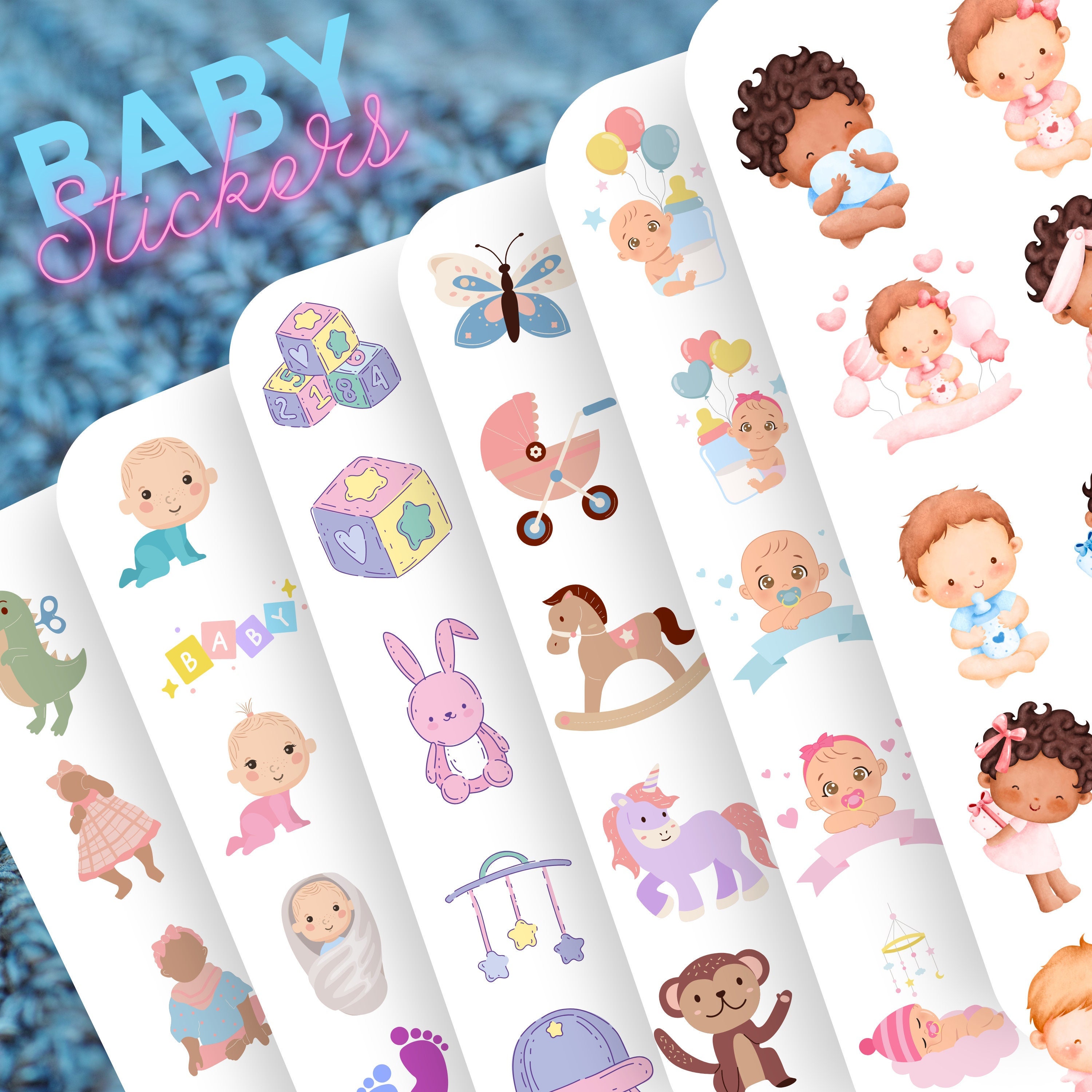 Baby Boy Sticker Sheets for Scrapbooking and Journaling, 47 Pcs Newborn Baby  Stickers for Scrapbooking, Blue Stickers, Party Stickers Pack -  Hong  Kong