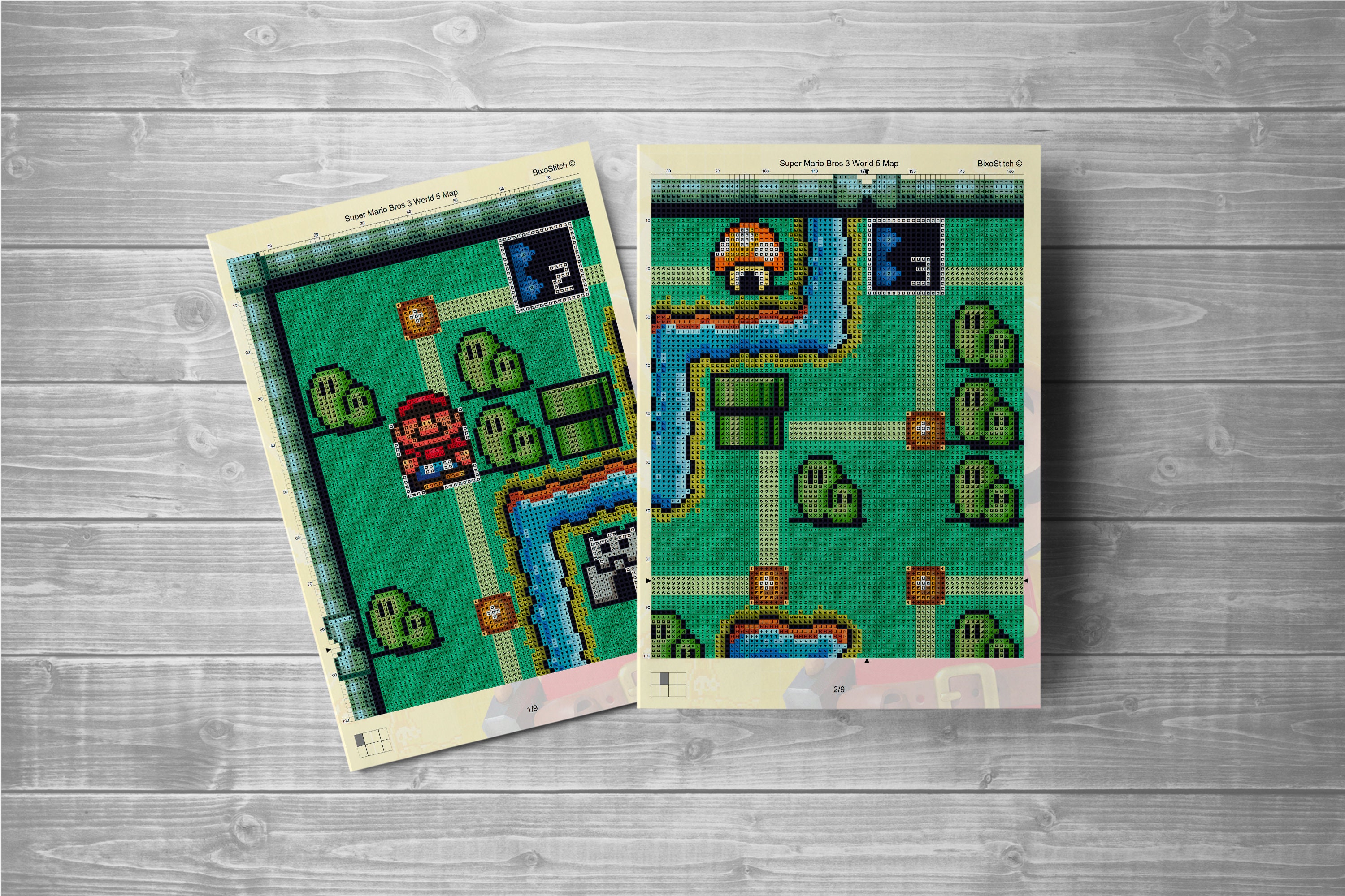 Super Mario Bros 3 World 5 Map Cross Stitch Pattern. PDF Files. INSTANT ...