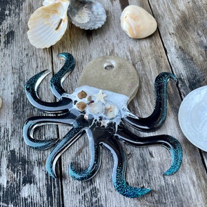 Resin Christmas Beach Octopus Ornaments